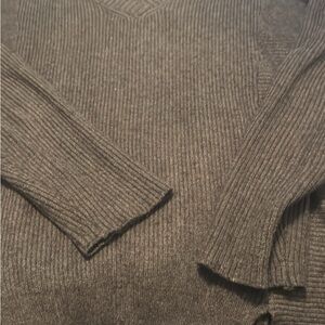 Elegant V-Neck Sweater for Men - Charcoal